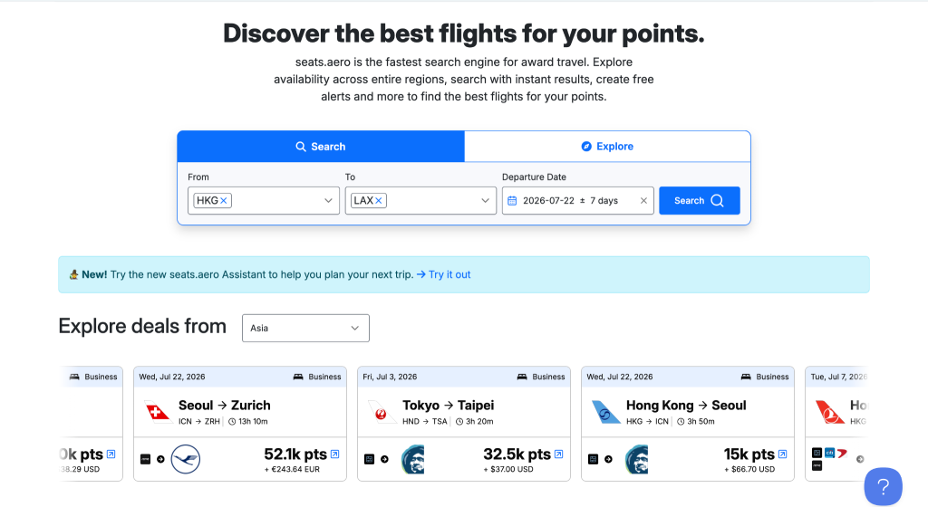 A Smarter Way to Search Award Flights